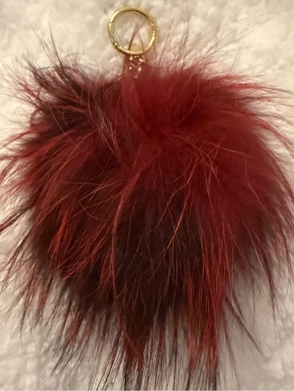 Michael Kors Plush Red Fur Pom Bag Charm Keychain